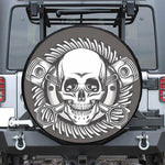 Cross Piston Mechanic Skull Print Leather Spare Tire Cover