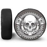 Cross Piston Mechanic Skull Print Leather Spare Tire Cover