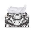 Cross Piston Mechanic Skull Print Leather Tissue Box Cover