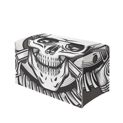 Cross Piston Mechanic Skull Print Leather Tissue Box Cover