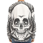 Cross Piston Mechanic Skull Print Long Sleeve Baseball Jersey