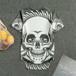 Cross Piston Mechanic Skull Print Men's Bodysuit