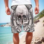 Cross Piston Mechanic Skull Print Men's Cargo Shorts