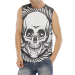 Cross Piston Mechanic Skull Print Men's Fitness Tank Top