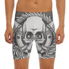 Cross Piston Mechanic Skull Print Men's Long Boxer Briefs