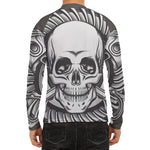 Cross Piston Mechanic Skull Print Men's Long Sleeve Rash Guard