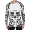 Cross Piston Mechanic Skull Print Men's Long Sleeve T-Shirt