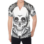 Cross Piston Mechanic Skull Print Men's Shirt