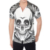 Cross Piston Mechanic Skull Print Men's Shirt