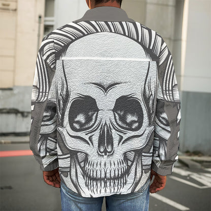 Cross Piston Mechanic Skull Print Men's Shirt Jacket
