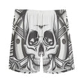 Cross Piston Mechanic Skull Print Men's Athletic Shorts