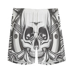 Cross Piston Mechanic Skull Print Men's Sports Shorts