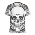 Cross Piston Mechanic Skull Print Men's Athletic T-Shirt