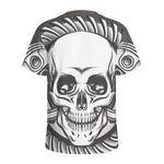 Cross Piston Mechanic Skull Print Men's Sports T-Shirt