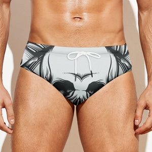 Cross Piston Mechanic Skull Print Men's Swim Briefs