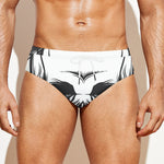 Cross Piston Mechanic Skull Print Men's Swim Briefs