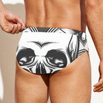 Cross Piston Mechanic Skull Print Men's Swim Briefs