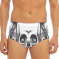 Cross Piston Mechanic Skull Print Men's Triangle Swim Briefs