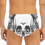Cross Piston Mechanic Skull Print Men's Triangle Swim Briefs