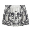 Cross Piston Mechanic Skull Print Mesh Shorts