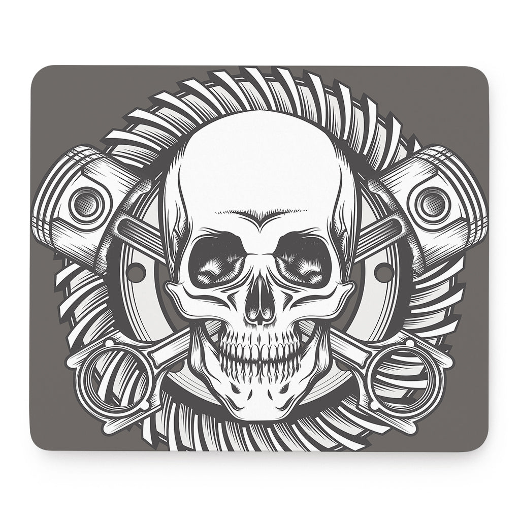 Cross Piston Mechanic Skull Print Mouse Pad