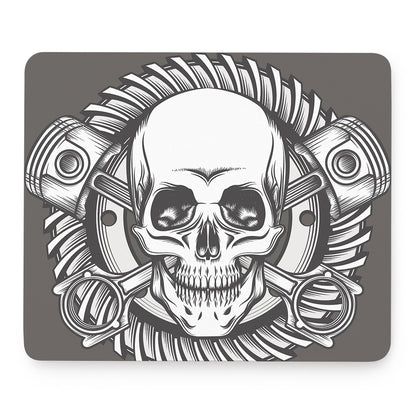 Cross Piston Mechanic Skull Print Mouse Pad