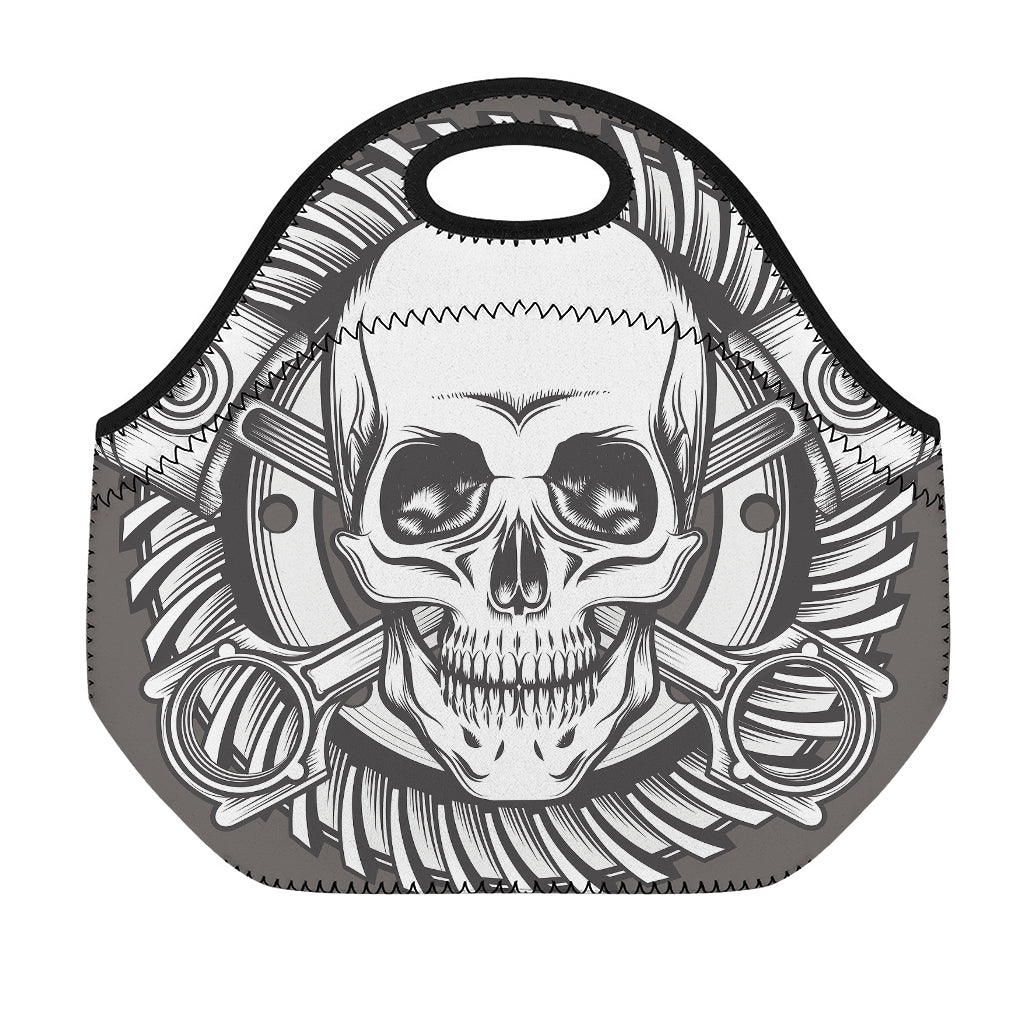 Cross Piston Mechanic Skull Print Neoprene Lunch Bag