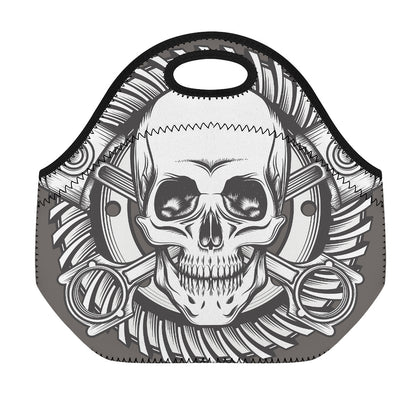 Cross Piston Mechanic Skull Print Neoprene Lunch Bag