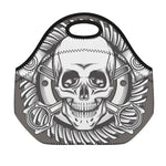 Cross Piston Mechanic Skull Print Neoprene Lunch Bag