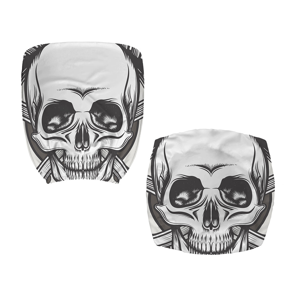 Cross Piston Mechanic Skull Print Office Chair Cover