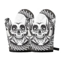 Cross Piston Mechanic Skull Print Oven Mitts