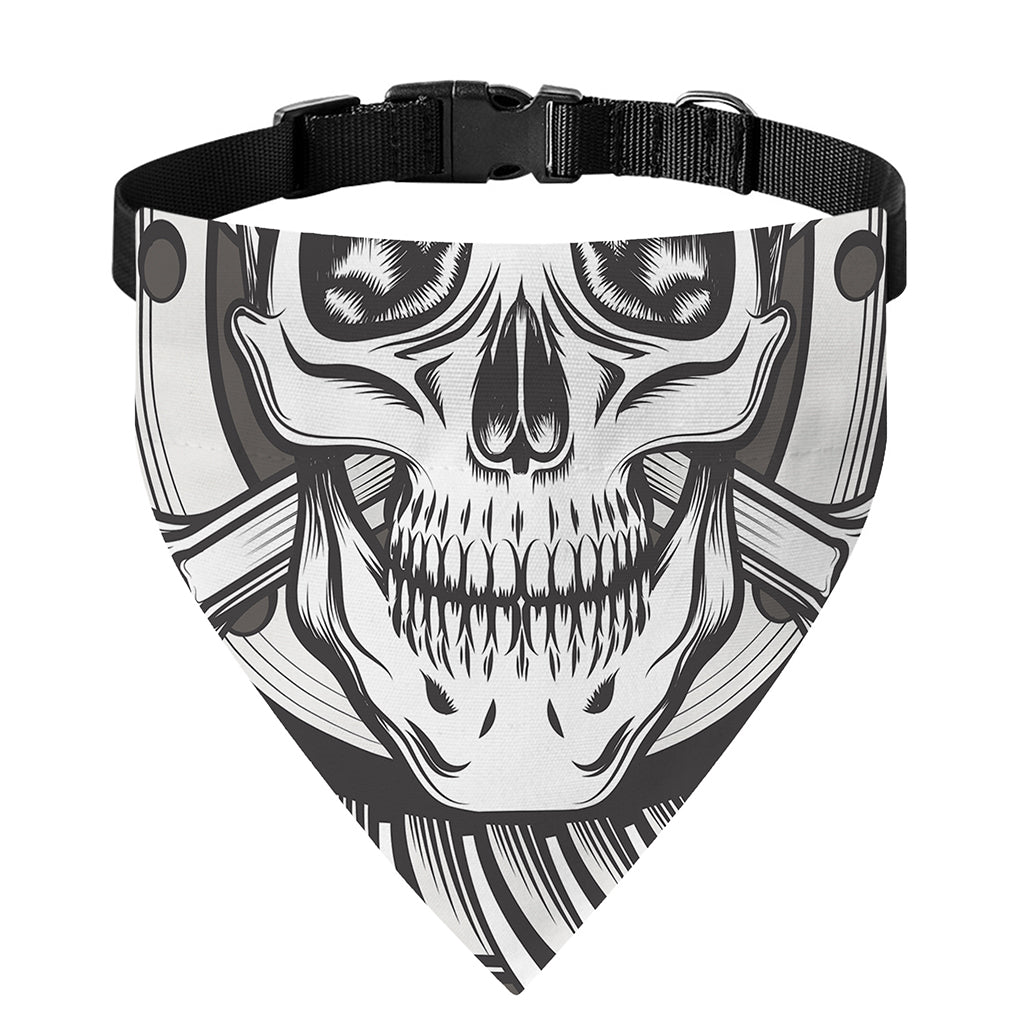 Cross Piston Mechanic Skull Print Over The Collar Dog Bandana