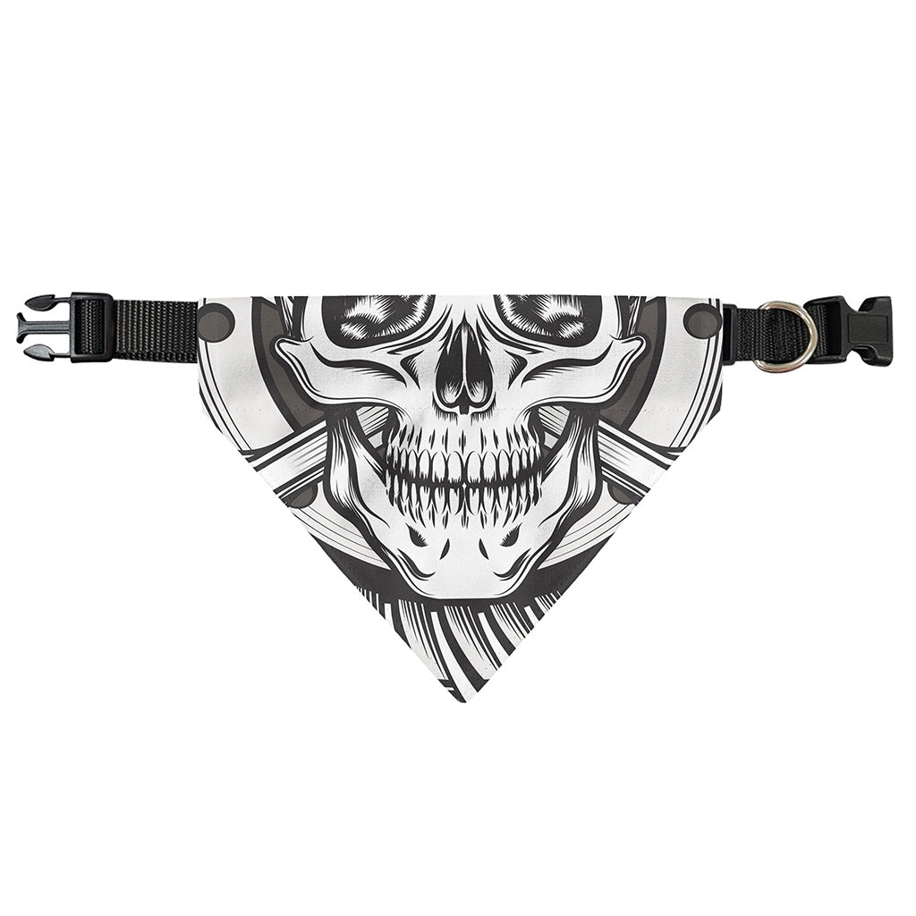 Cross Piston Mechanic Skull Print Over The Collar Dog Bandana