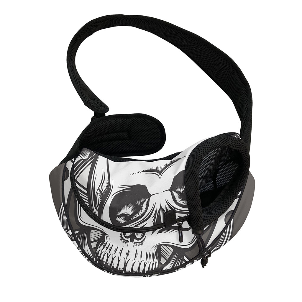 Cross Piston Mechanic Skull Print Pet Sling Carrier