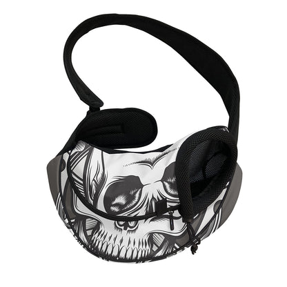 Cross Piston Mechanic Skull Print Pet Sling Carrier