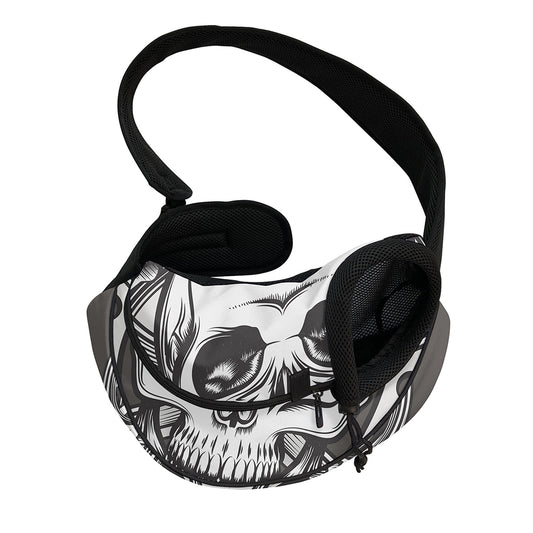 Cross Piston Mechanic Skull Print Pet Sling Carrier