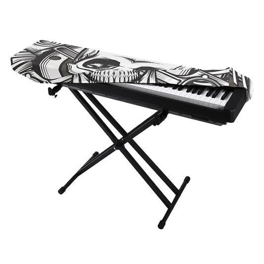 Cross Piston Mechanic Skull Print Piano Keyboard Cover