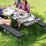 Cross Piston Mechanic Skull Print Picnic Table Cover