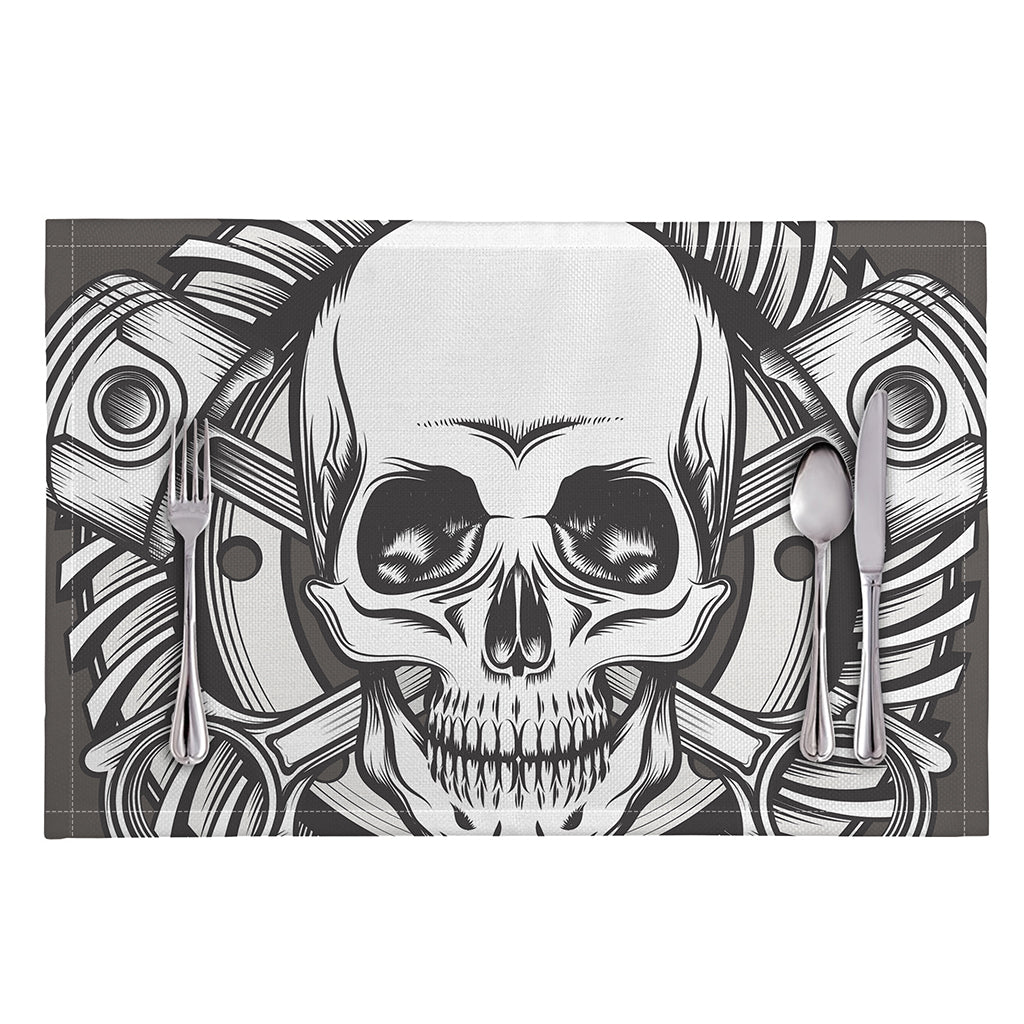 Cross Piston Mechanic Skull Print Placemat