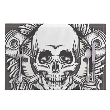Cross Piston Mechanic Skull Print Placemat