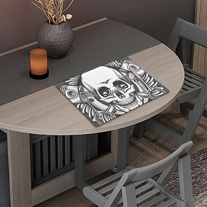 Cross Piston Mechanic Skull Print Placemat