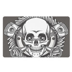 Cross Piston Mechanic Skull Print Polyester Doormat