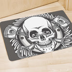 Cross Piston Mechanic Skull Print Polyester Doormat