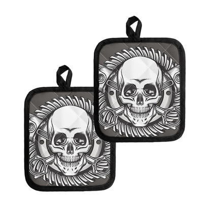 Cross Piston Mechanic Skull Print Pot Holders