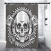 Cross Piston Mechanic Skull Print Premium Shower Curtain