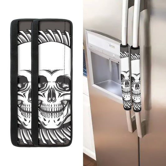 Cross Piston Mechanic Skull Print Refrigerator Handle Covers