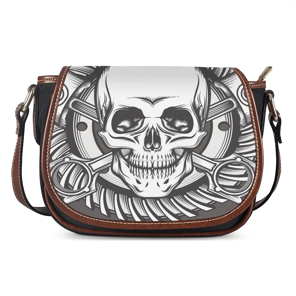 Cross Piston Mechanic Skull Print Saddle Bag