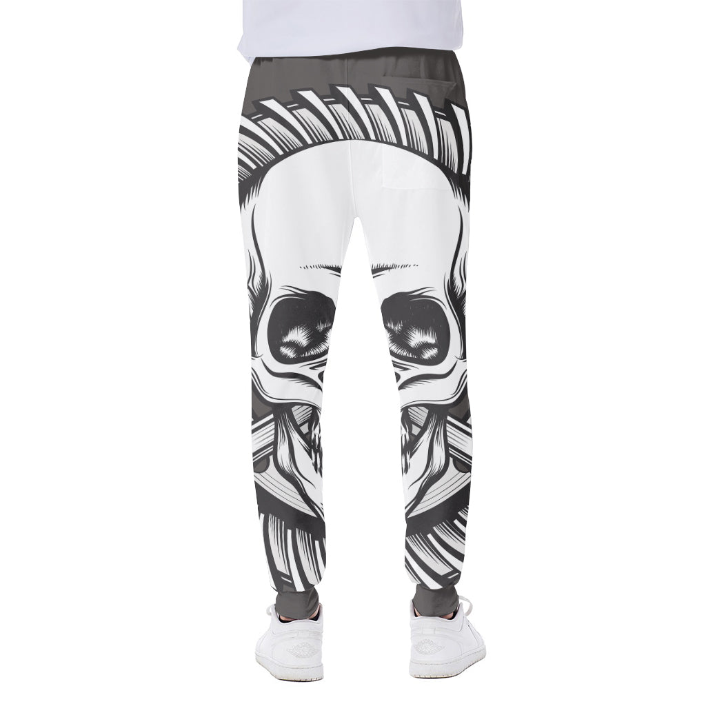 Cross Piston Mechanic Skull Print Scuba Joggers