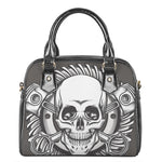 Cross Piston Mechanic Skull Print Shoulder Handbag