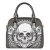 Cross Piston Mechanic Skull Print Shoulder Handbag